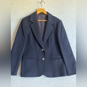 Gleneagles of Scotland cashmere wool blazer size 12 navy blue